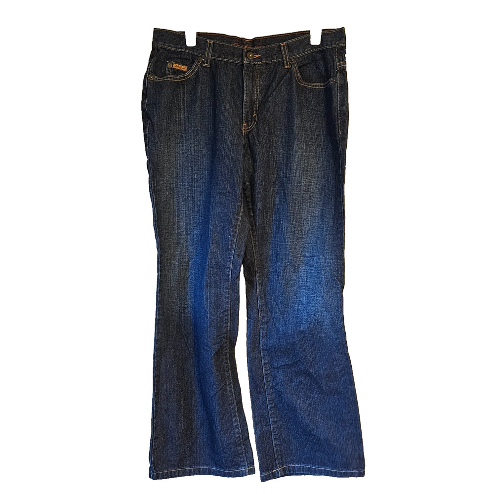 Vintage Eddie Bauer Classic Fit Bootcut Jeans Dark Wash 12P Petite 100% Cotton